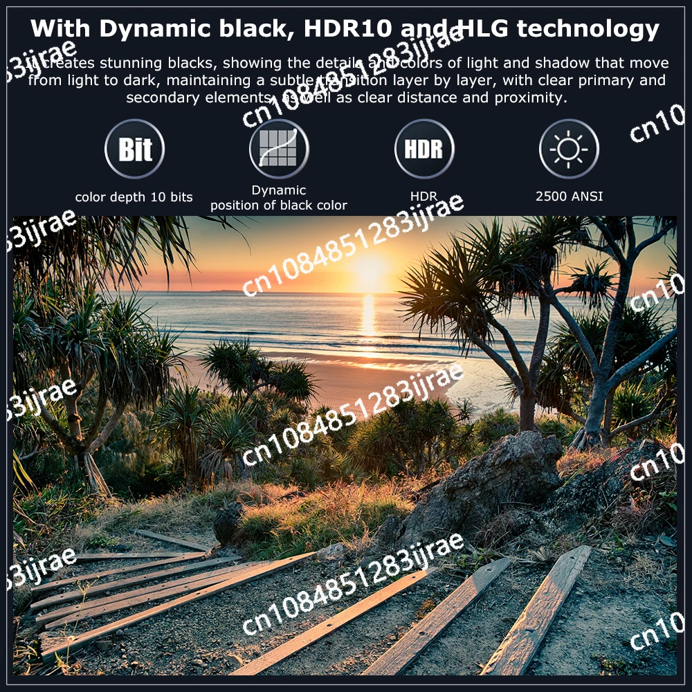 3D Home Cinema 0.65-inch DMD Living Room Game 4.2ms Low Latency Projector Upei LX700 4K Ultra Laser Projector Home Office HDR