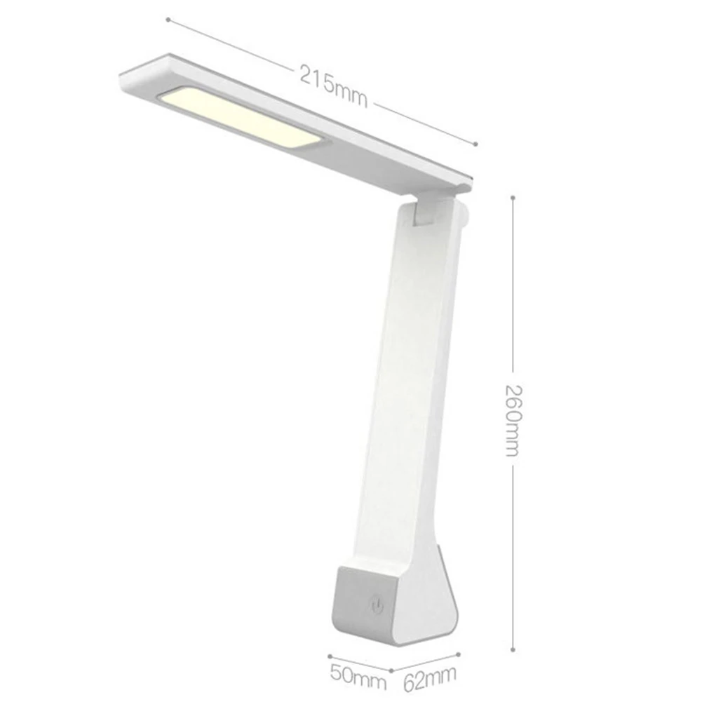 LED Desk Light Contact Sensor Folding Table Lamp Portable USB Rechargeable Reading Light Night Bedside Light Gray