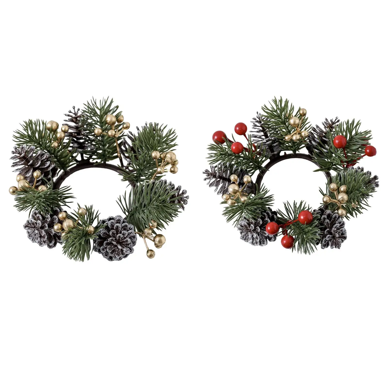 

Christmas Candle Ring Wreath Supplies Decor Candleholder Candle Holder for Christmas Table Centerpieces Cafe Farmhouse Party