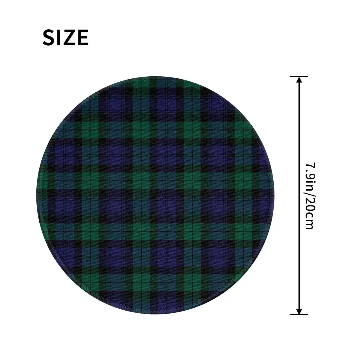 Blackwatch Tartan Modern Cute Blue And Green Plaid Round Mouse Pad Computer Keyboard Mouse Mat Gamer Laptop Desk Mat
