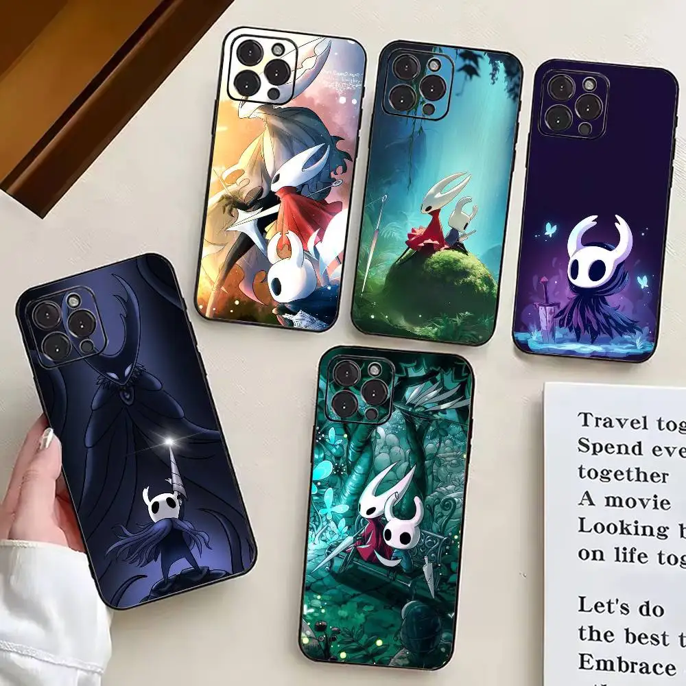

Game H-Hollow K-Knight cute Phone Case For iPhone 17, 16,15,14,13,12,11 Plus,Pro Max, Others Soft Black Cover