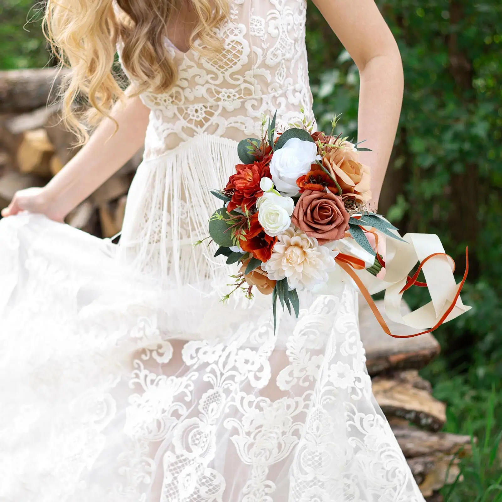 

Wedding Bouquet Bridal Bouquet with Ribbons Decorative Bridesmaids Bouquets for