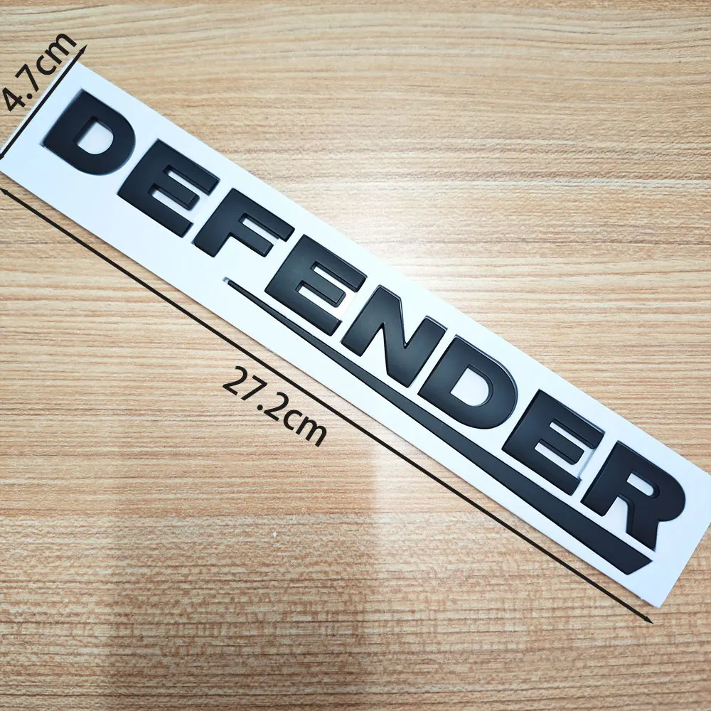 3D ABS Chrome Black Logo DEFENDER Emblem Letters Car Rear Trunk Badge For Land Rover Discovery Defender Sticker Accessories