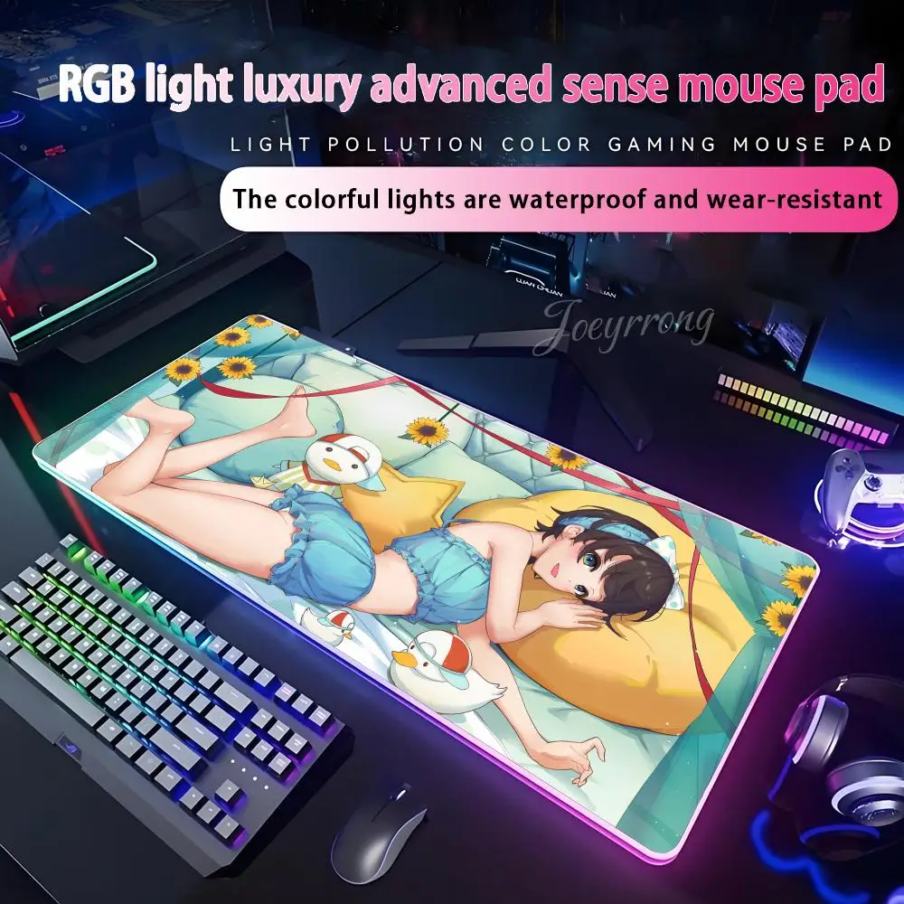 

Коврик для мыши O-Ookami MioS RGB, расширенная игровая клавиатура, семь цветов, светодиодные коврики, большие, 1000x500 мм, XXL, геймер
