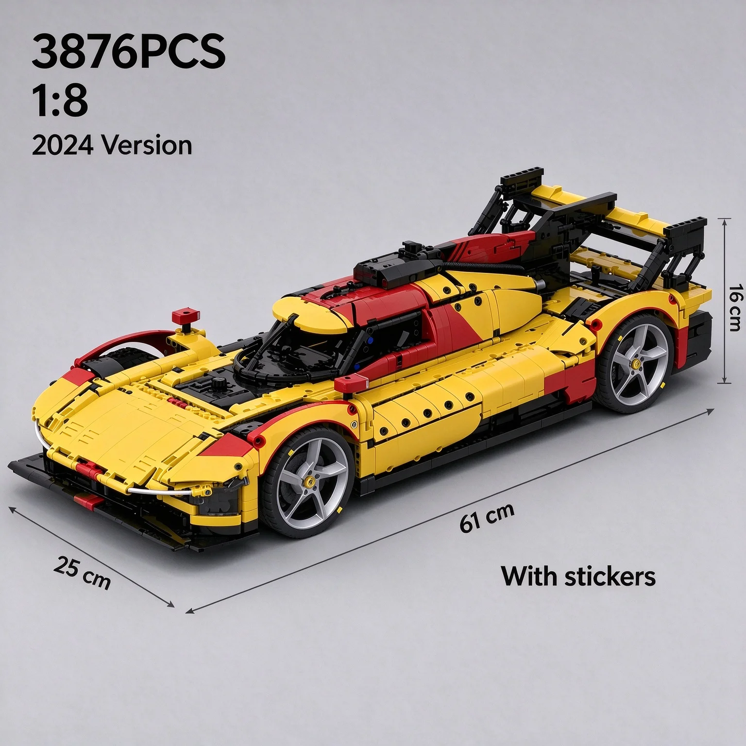 Poladeer MOC Hypercar 499P AF Corse no.83 1:8 Scale (2025 LeMans winner) Building Blocks Assembly Model Toy Brick Holiday Gifts