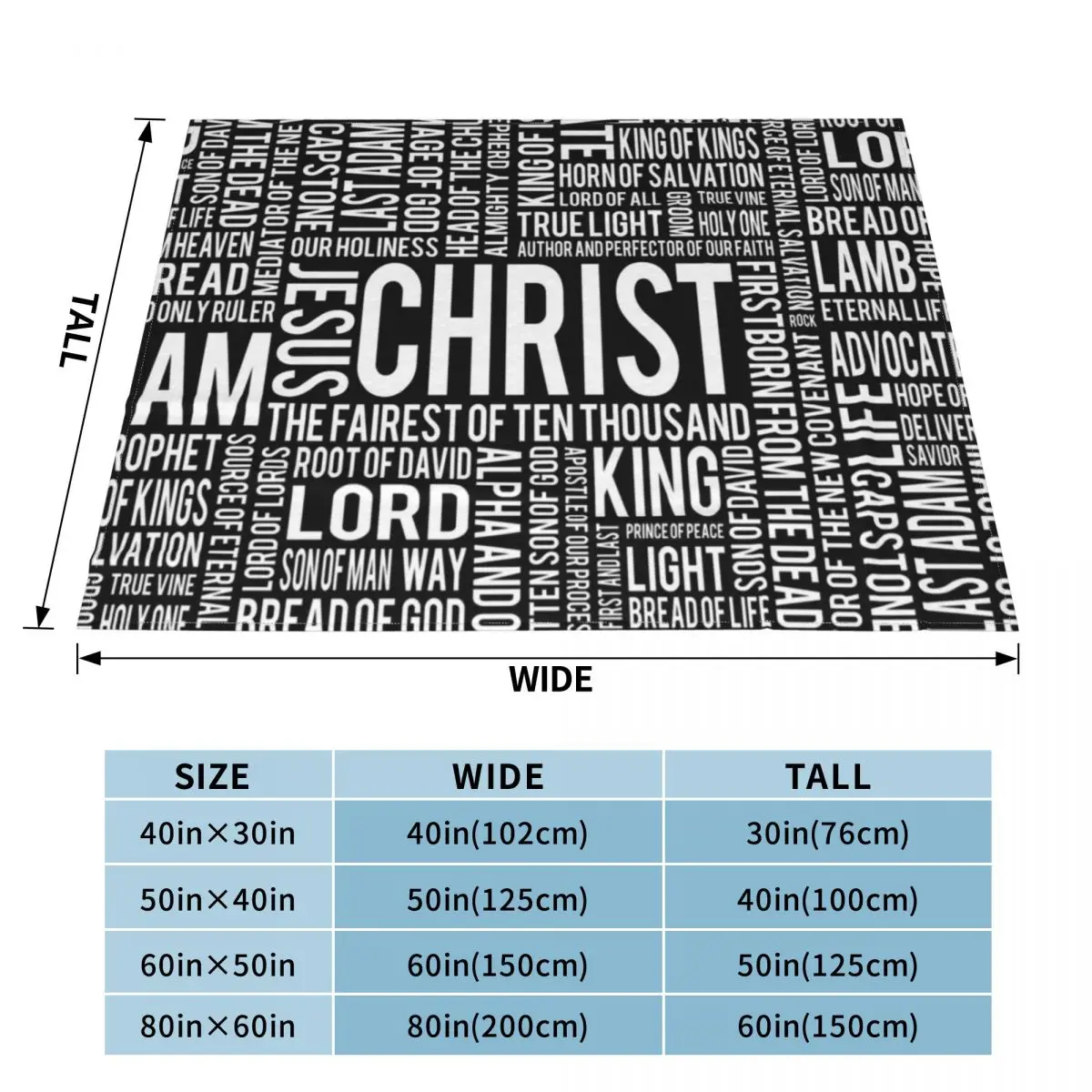 100 Names of Christ - White Throw Blanket Personalized Gift Plaid on the sofa Blankets for babies