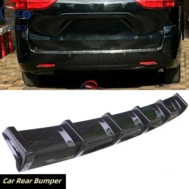 LAICY For T0yota Sienna Car Rear Bumper Side Diffuser Lip Spoiler Splitter Spoiler Shark 6 Fins Wing Body Kit Black