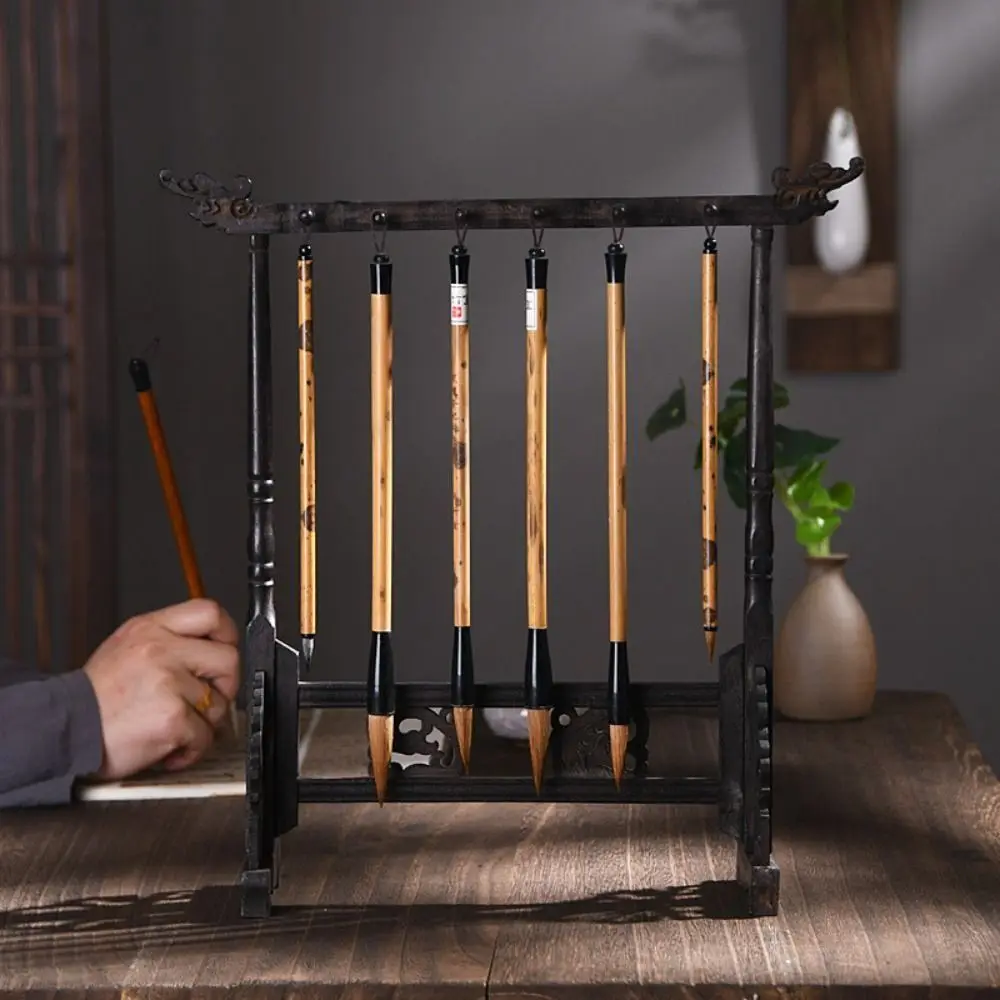 Desktop Organizer Calligraphy Brush Hanging Rack Multifunctional Desktop Storage Calligraphy Brush Organizer 12 Brushes