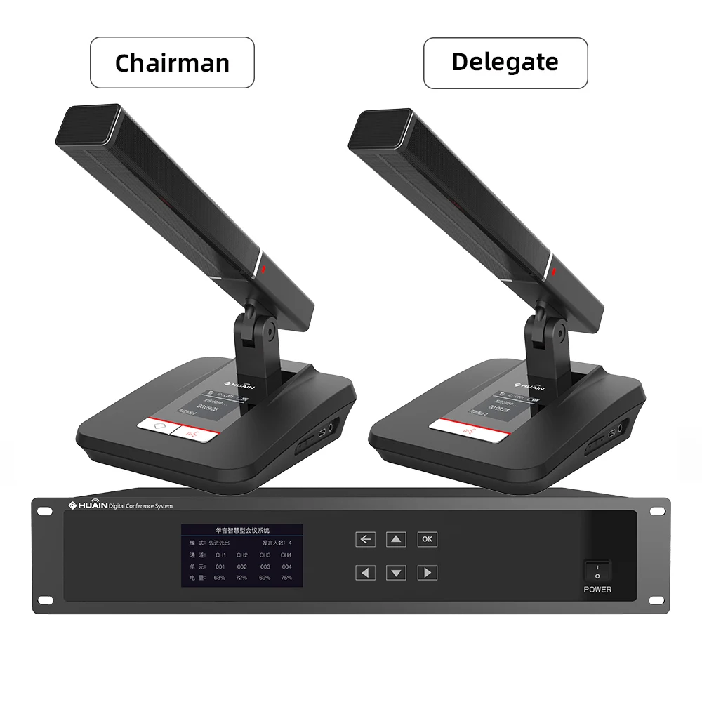 2.4G 470-806MHz Wireless Conference System with 2.0''LCD HD Screen Mic Table 7800mAh Battery