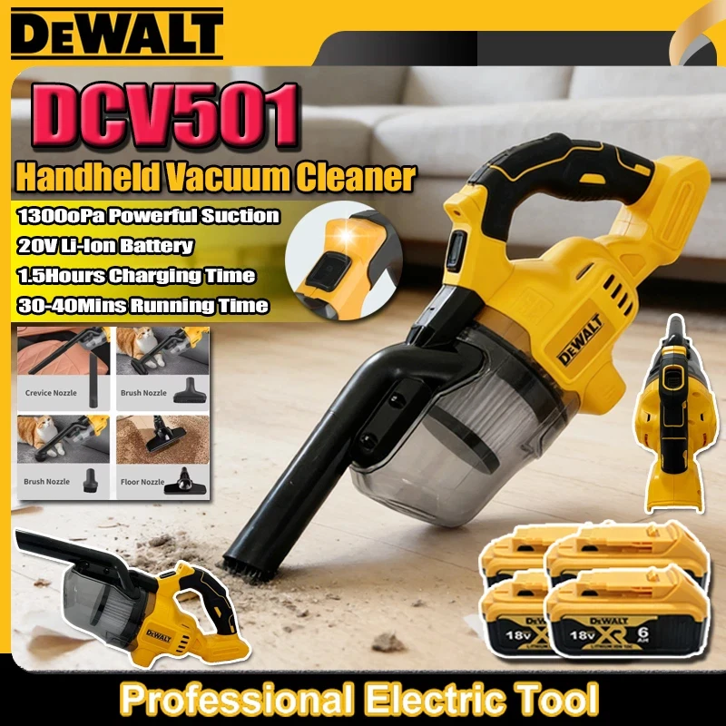 

DEWALT DCV501 Dry Handheld Vacuum Cleaner Portable Brushless Vehicle Mounted Floor Cleaner Household Power Tools FitHome Car Pet