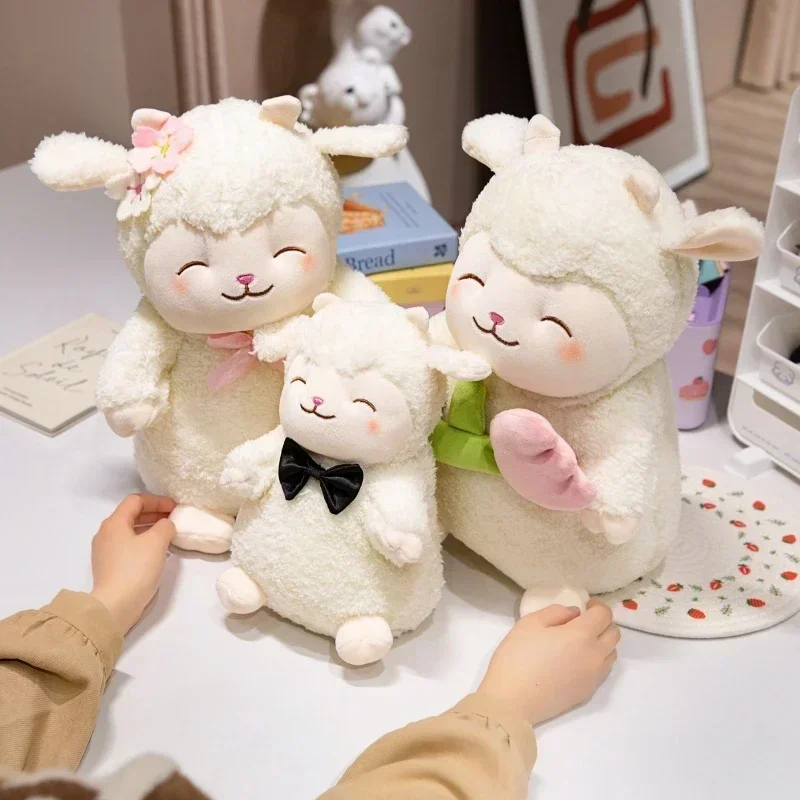Lam Knuffeldier Zacht Schattig Lam Pluche Pop Schapen Speelspeelgoed Wit Verjaardag Kerstvakantie Pasen Thanksgiving Cadeau voor kinderen