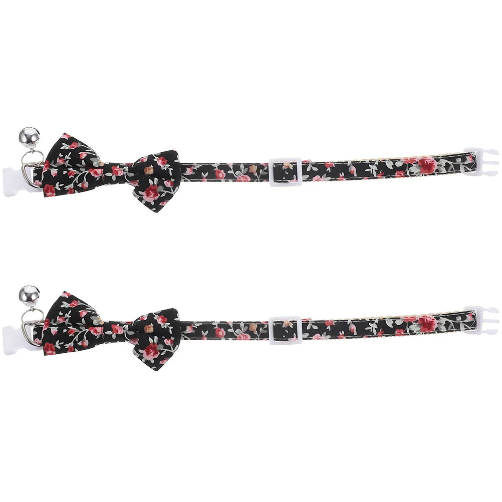 

2Pcs Adjustable Cat Collar Lightweight Bow Tie with Buckle Cute Decorative Collar for Cats Dogs Pets Holiday Party