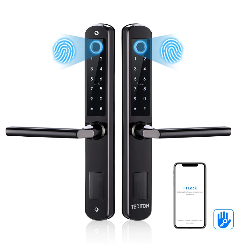 

Waterproof Stainless Steel APP Mobile App Smart Double Fingerprint Smart Door Lock for Aluminum Glass Door