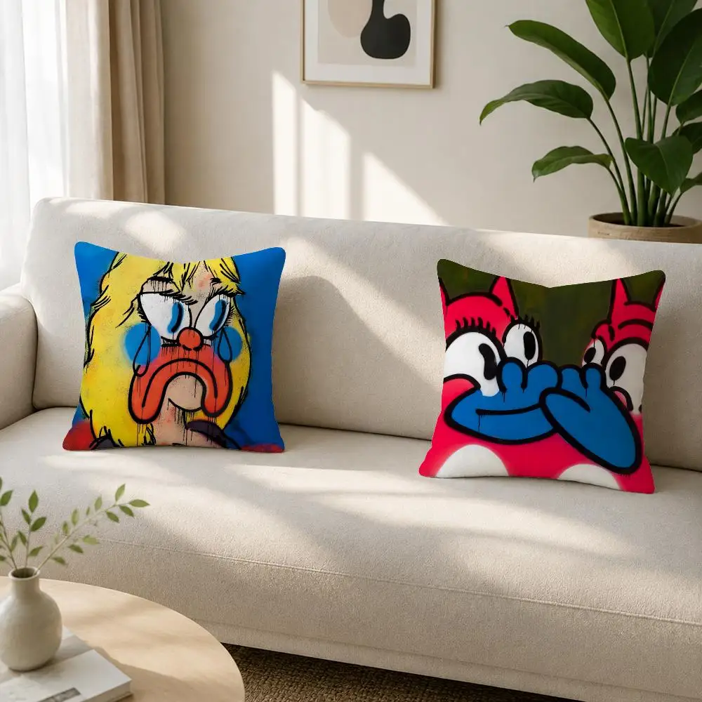 Artist Olaolu Slawn Cushion Cover Soft Plush Cushion Covers Fluffy Throw Pillow Cases for Sofa Bedroom Home Decor