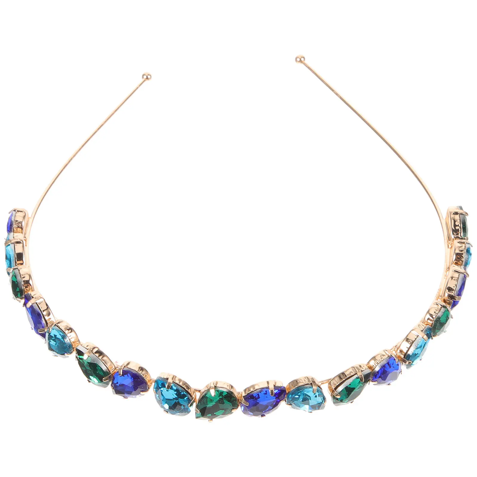 

1 шт., заколка для волос из стеклянного кирпича, элегантный сине-зеленый модный обруч для волос для женщин, повязка на голову со стразами, повседневная одежда, аксессуары для вечеринки и свадьбы