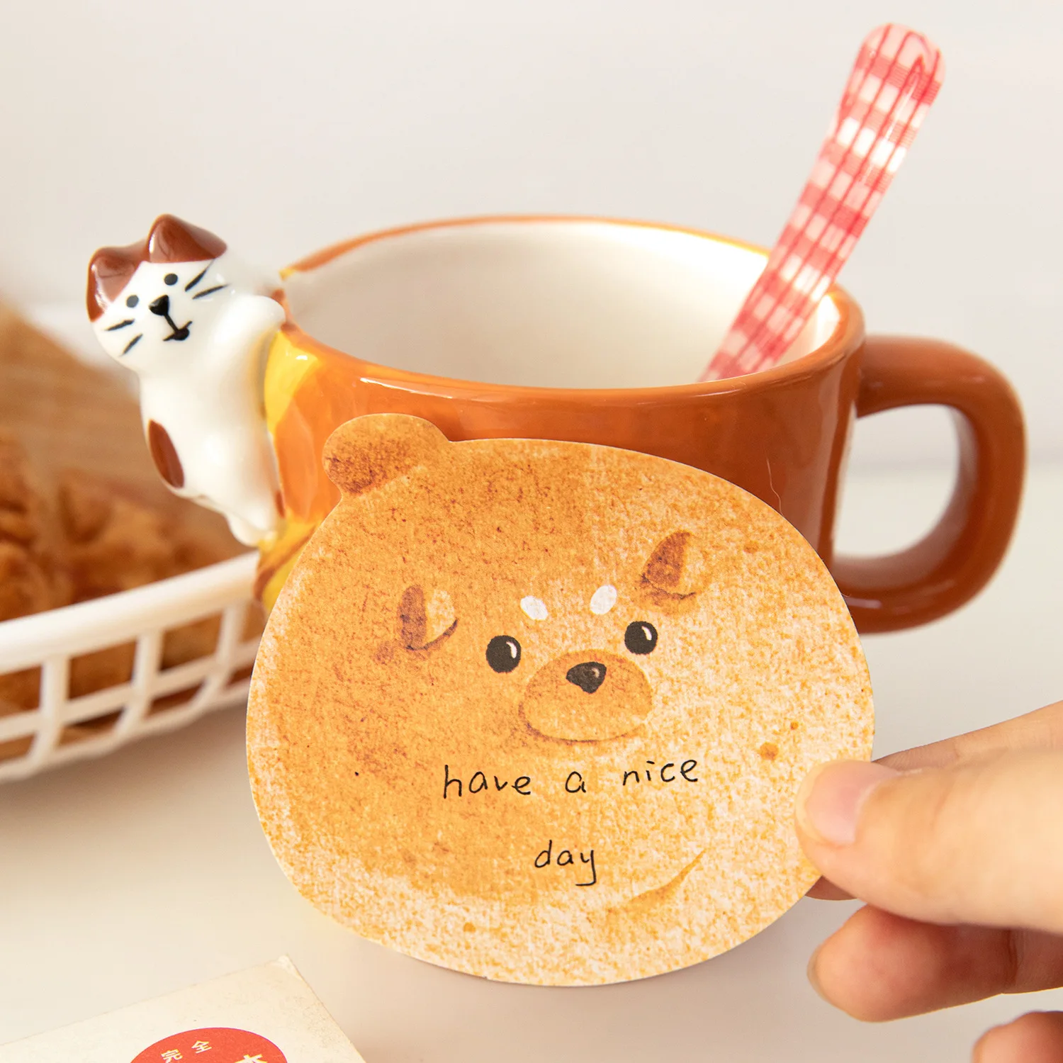 30 Sheets Kawaii Animal Bread Toast Sticky Note Pads Cute Self-Adhesive Memo Notepad School Office Supplies Stationery Planner