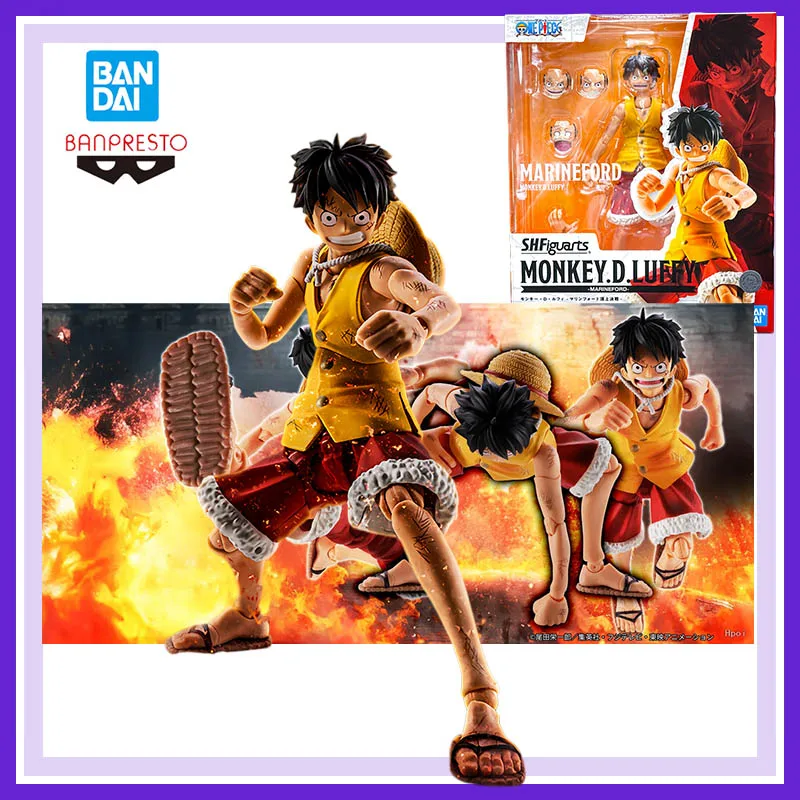 

In Stock Original Bandai Banpresto S.h.figuarts One Piece Monkey D. Luffy Marineford Summit War Anime Movable Model Gift Toy