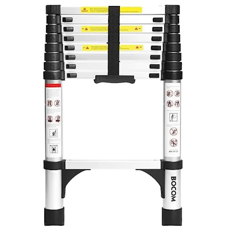 

Алюминиевая телескопическая лестница, легкая, многофункциональная, складная, с 2 треугольными стабилизаторами, усиленная, максимальная нагрузка 330 фунтов.