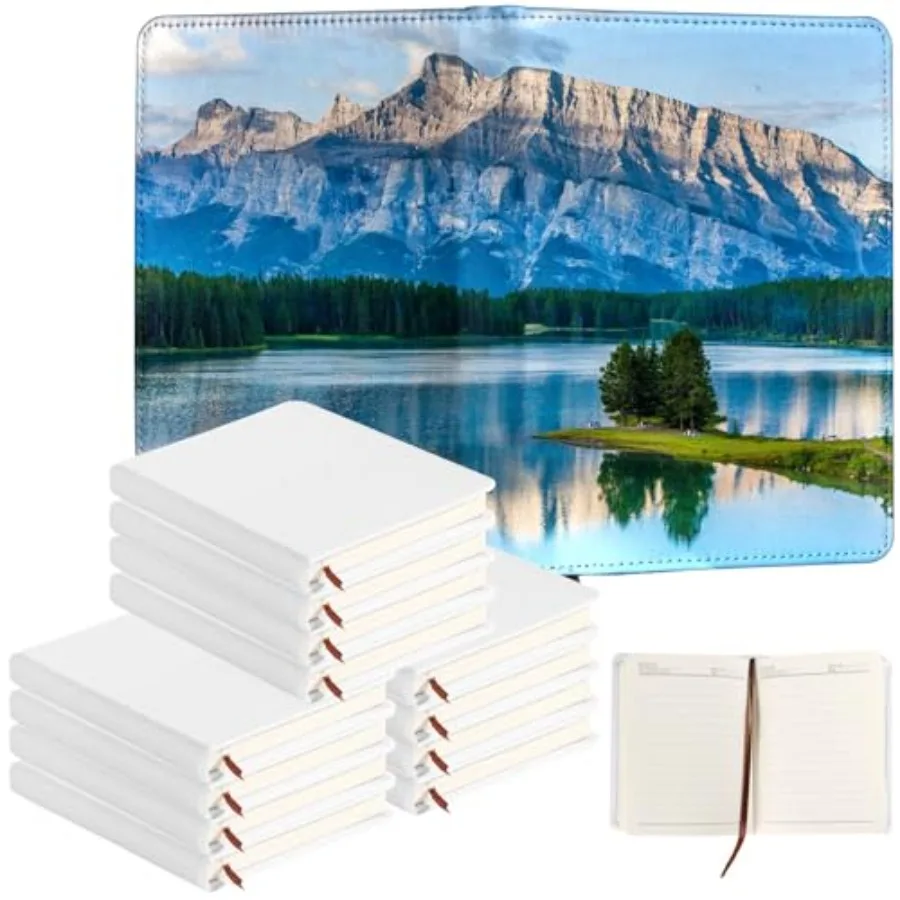 

12 Pcs Sublimation Notebook Blank Journal A6 100 Pages - Hardcover PU Notebooks for Note Taking Plan Making Diary Writing - Sch