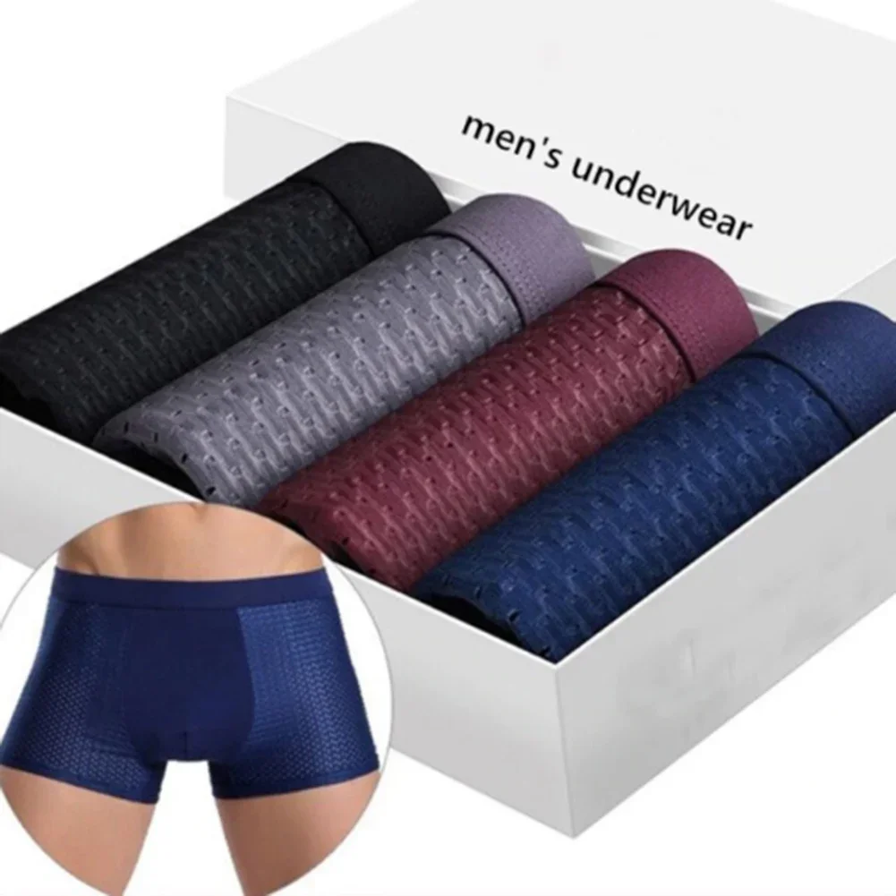 Mesh Boxer Short Men Microfiber Boxer Briefs Underwear Compression Stretch Comfort Be Close To Thigh Ventilate