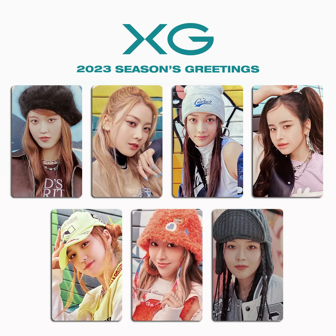 

XG 2023 Seasons Greetings Photocards 7pcs/Set JURIN COCONA High Quality Printing Special Cards MAYA LOMO Cards Fans Collections