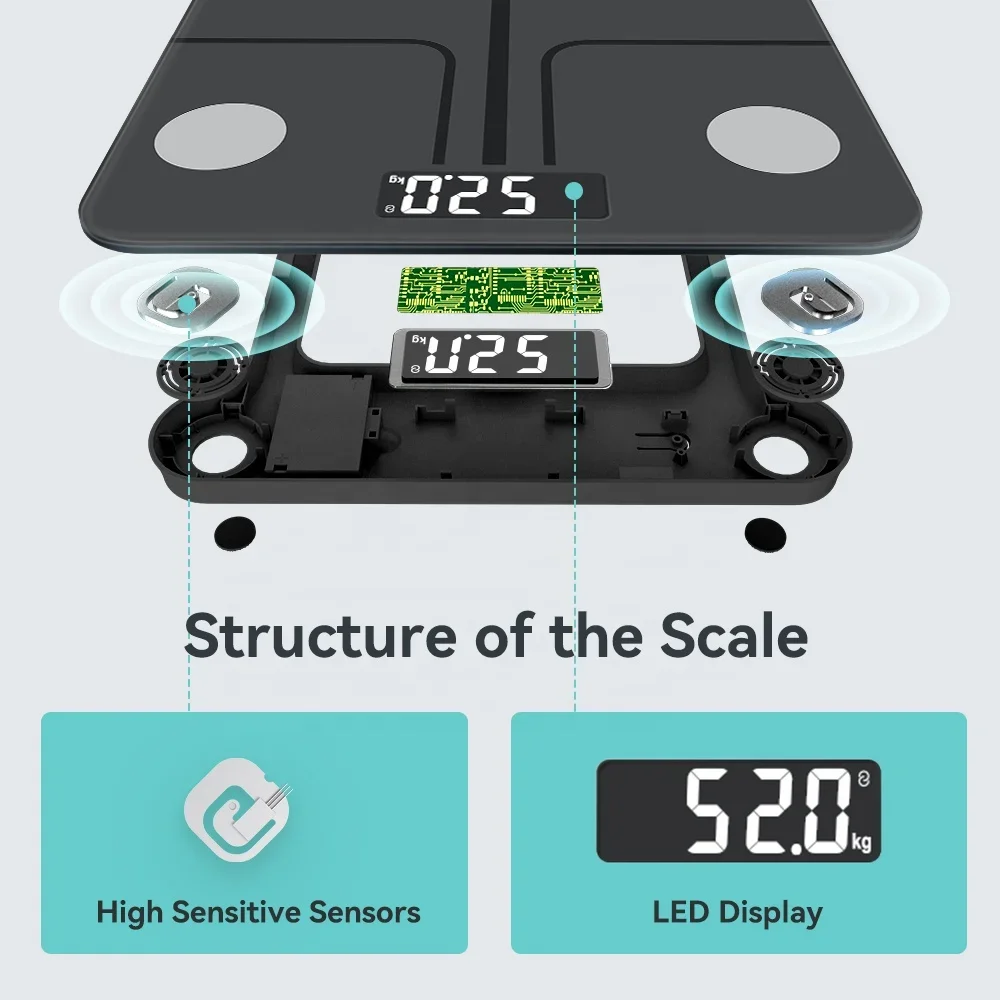 180Kg 396Lb Body Fat Data Health Measurement Digital Electronic Weighting Smart Weight Scale