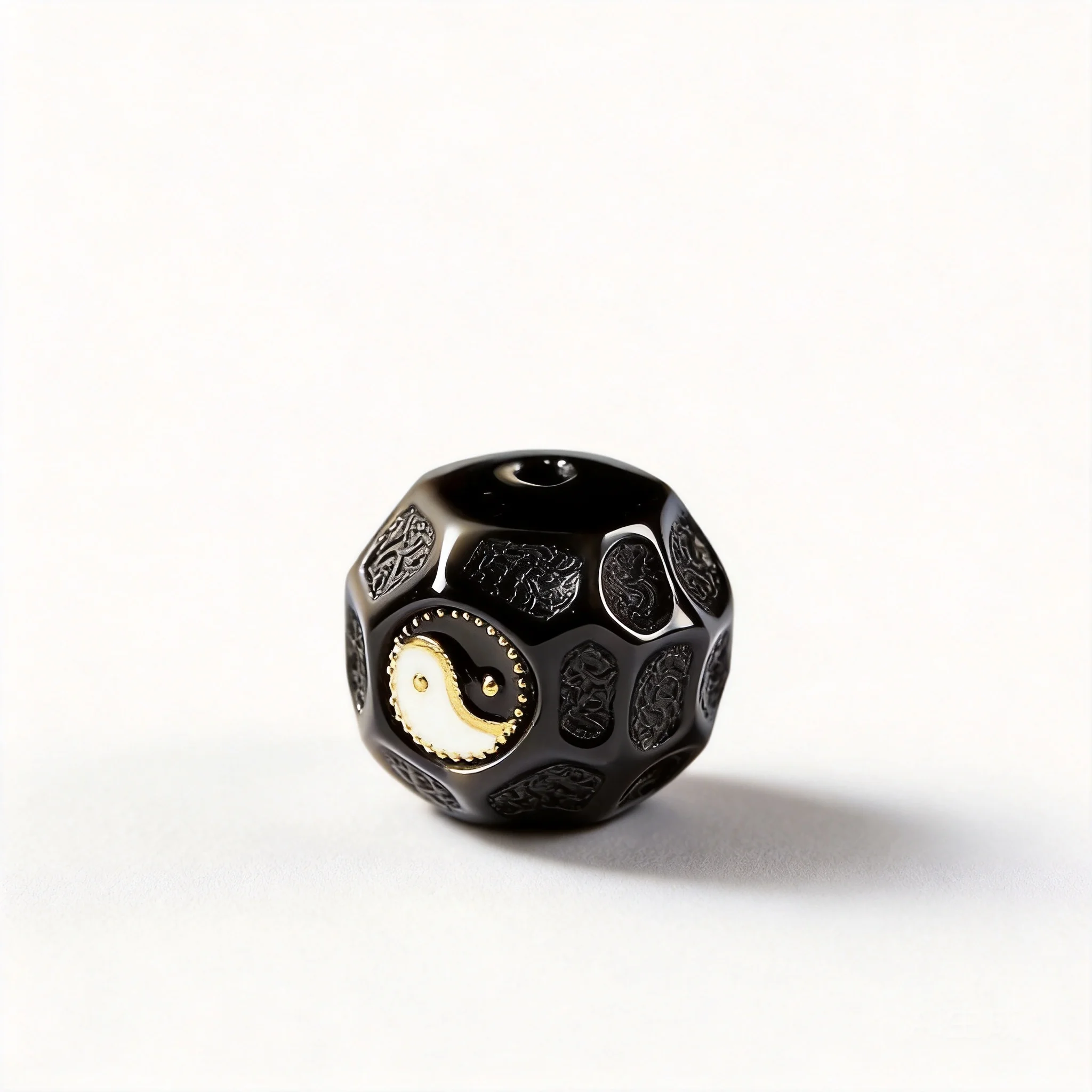 

Chinese Style Lucky Blessing Agate Dzi Bead Tibetan Tai Chi Bagua Pattern 11-12mm Faceted Spacer Bead For Diy Bracelet Necklace