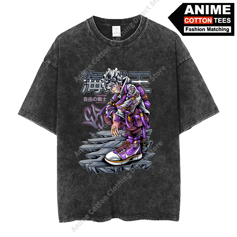 

Anime ONE PIECE - Creative Fashion Luffy Design Print T Shirt Harajuku Street Men Women Short Sleeve Cotton Vintage Loose Tees