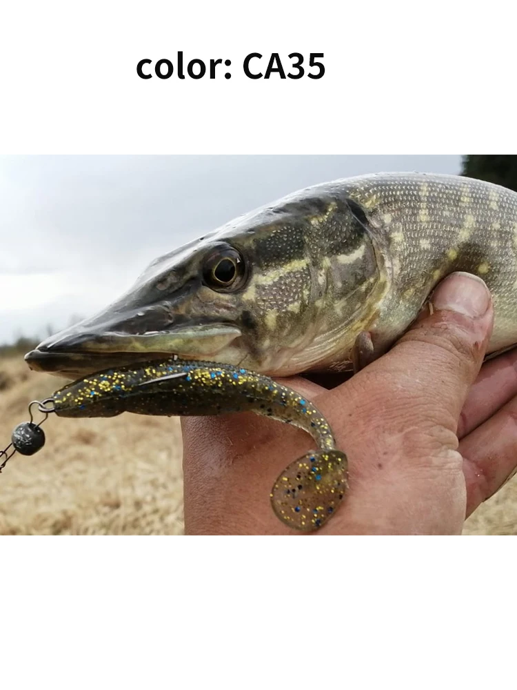 ESFISHING Soft Lure Carp Fishing Skinny Dipper 95mm 6pcs Crankbait Bait Isca Artificial Bass Pike Lure Wobbler T Tail Scent