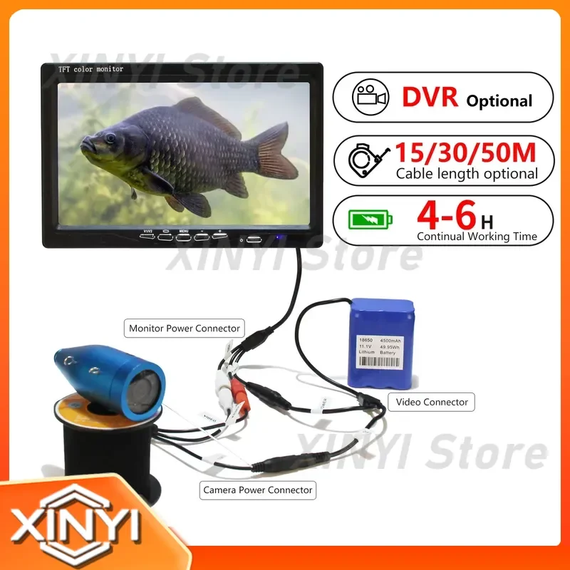 7inch HD Screen Monitor Underwater Camera 20meters 10.8V 5100mAh Ice Lake Sea Boat Fishing Gear