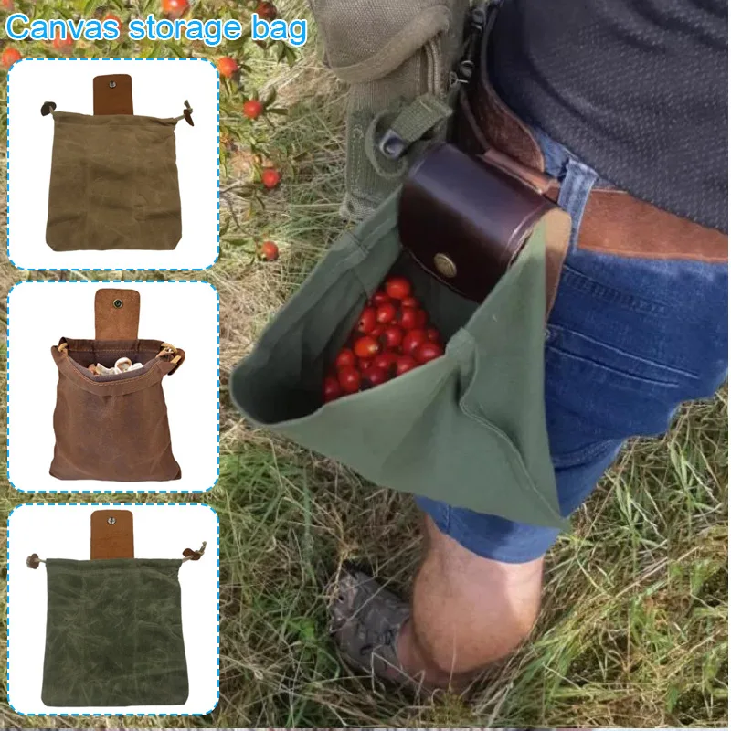 Canvas Pouch High-quality Durable Spacious Stylish Convenient Organizer With Drawstring Reliable Outdoor Backpack Bushcraft Bag