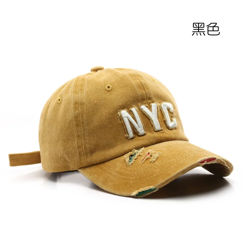Fashion Summer New Men\'s Washed Letter Embroidery NYC Baseball Cap Outdoor Women\'s Sunscreen Sunshade Cap Snapback