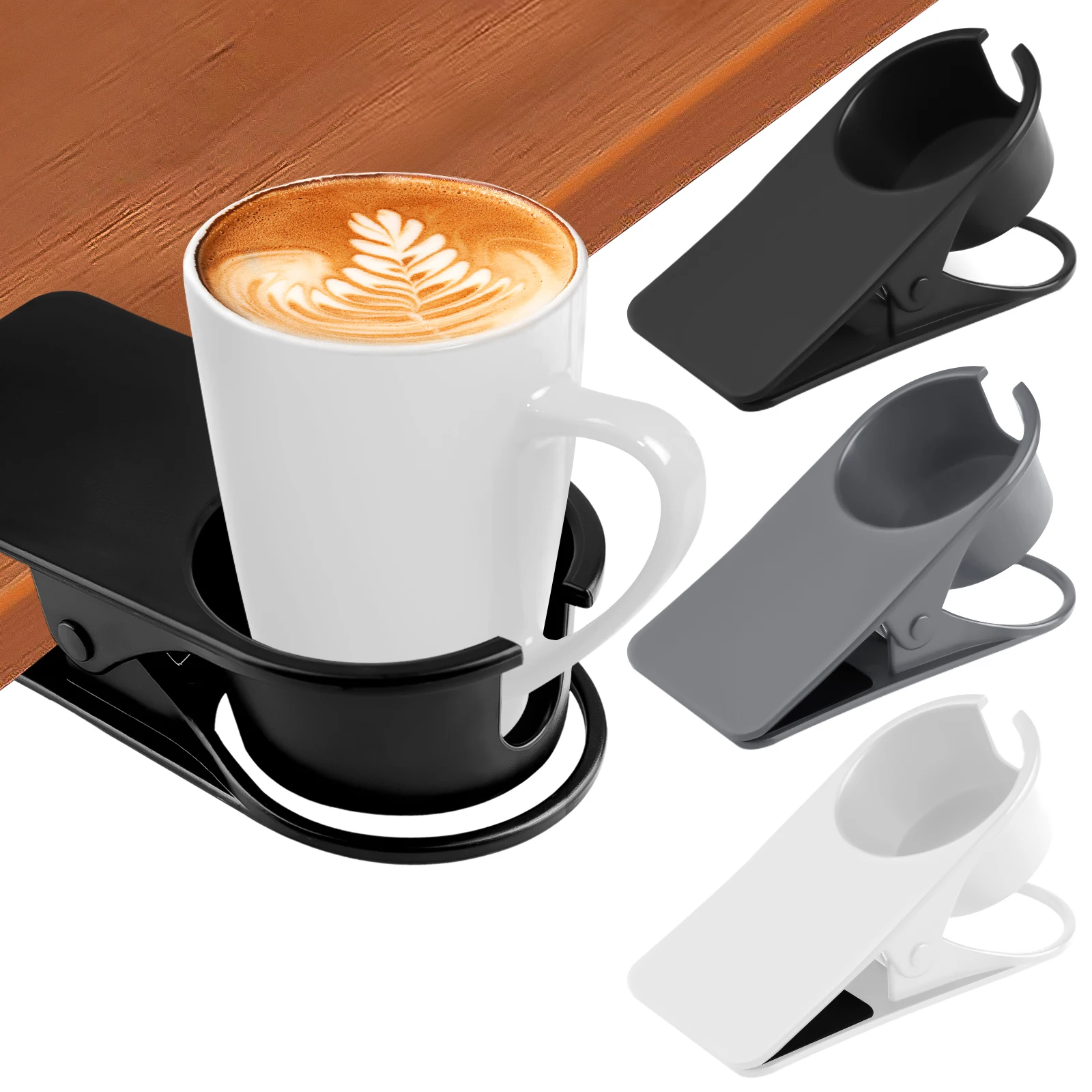 

3 шт., зажим для чашки для питья, стул, стол, держатель для бутылки, зажим для чашки с водой, зажим для хранения с рифленым зажимом для чашки кофе в горшке для дома и офиса (черный, белый, серый)