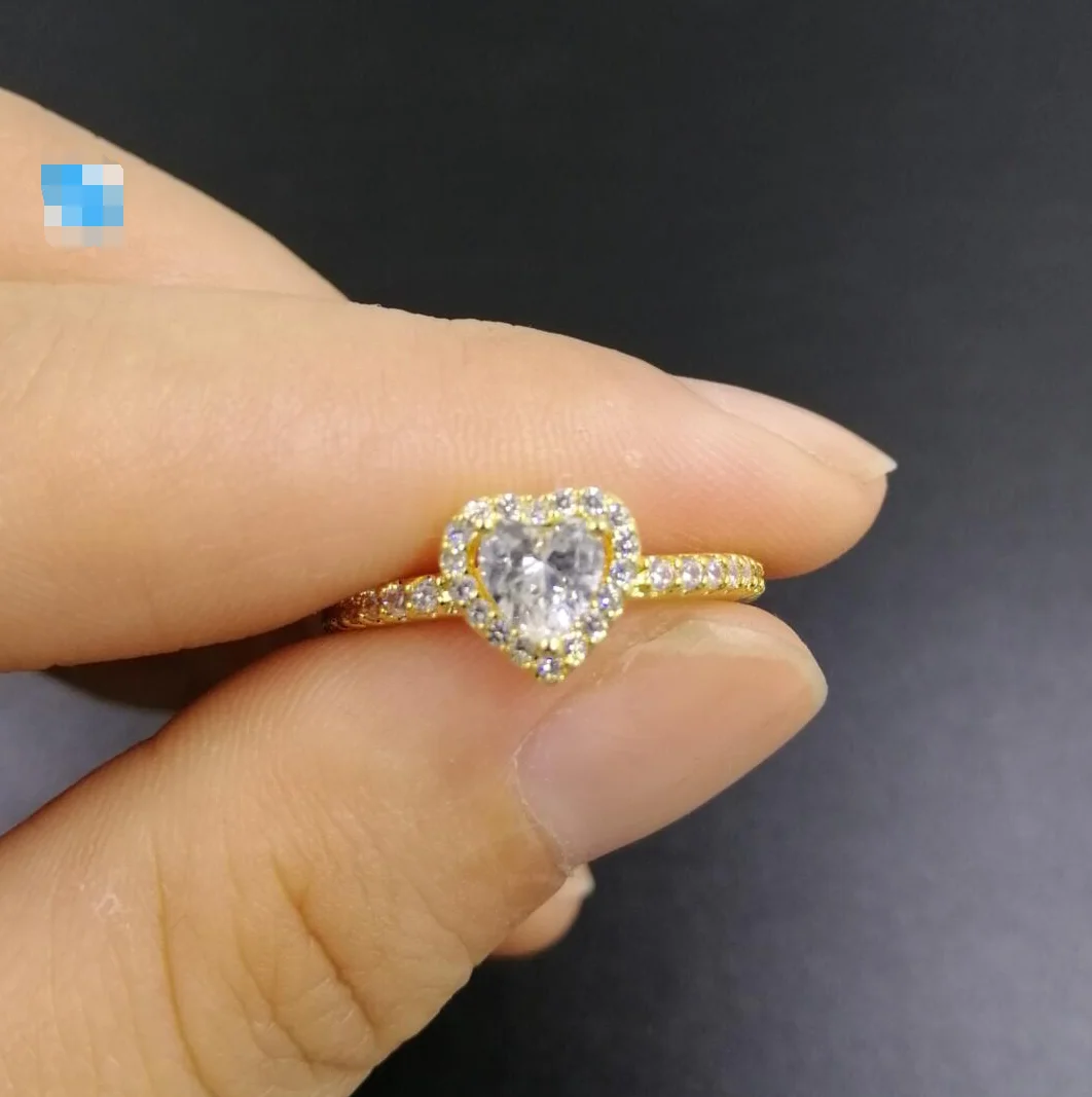 2025 New Colored Crystal Exquisite Women 925 Sterling Silver Ring Shiny Heart Series Simple Ring Valentine's Day Gift for Lovers