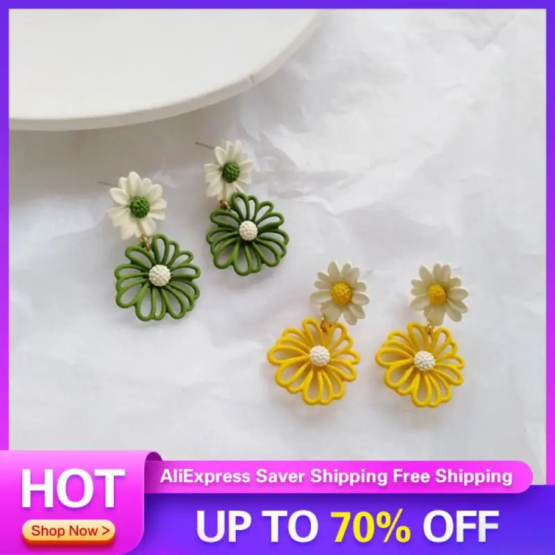 Asymmetrical Ear Clips Contrasting Colors Fashion Jewellery Flower Ear Clip Popular Accessories Womens Ear Clips Acrylic Texture