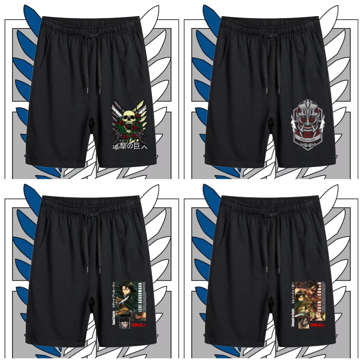 2025 최신 핫 쇼츠 애니메이션 진격의 거인 주변기기 애니메이션 팬 3D 프린팅 반바지 여름 성인 남성 캐주얼 패션 반바지