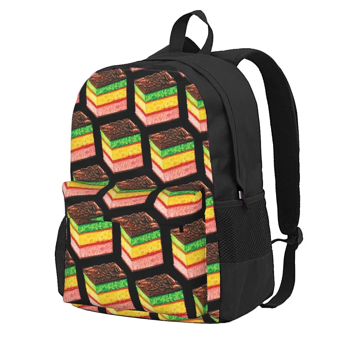 

Italian Rainbow Cookie Student Backpack School Bag Hiking Travel Daypack for Men Women Fashion Bookbag Shoulder Bags