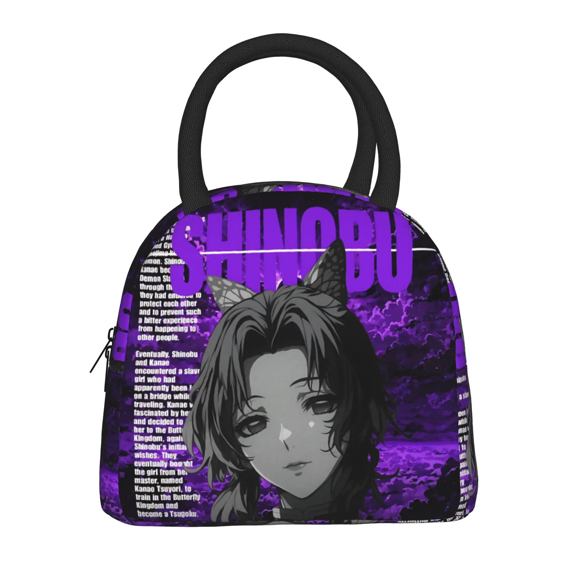 Halloween Demon Slayer Insulated Lunch Bag Ice Pack Rice Bag  bolsa Student Bento Lunch Handbag Insulation