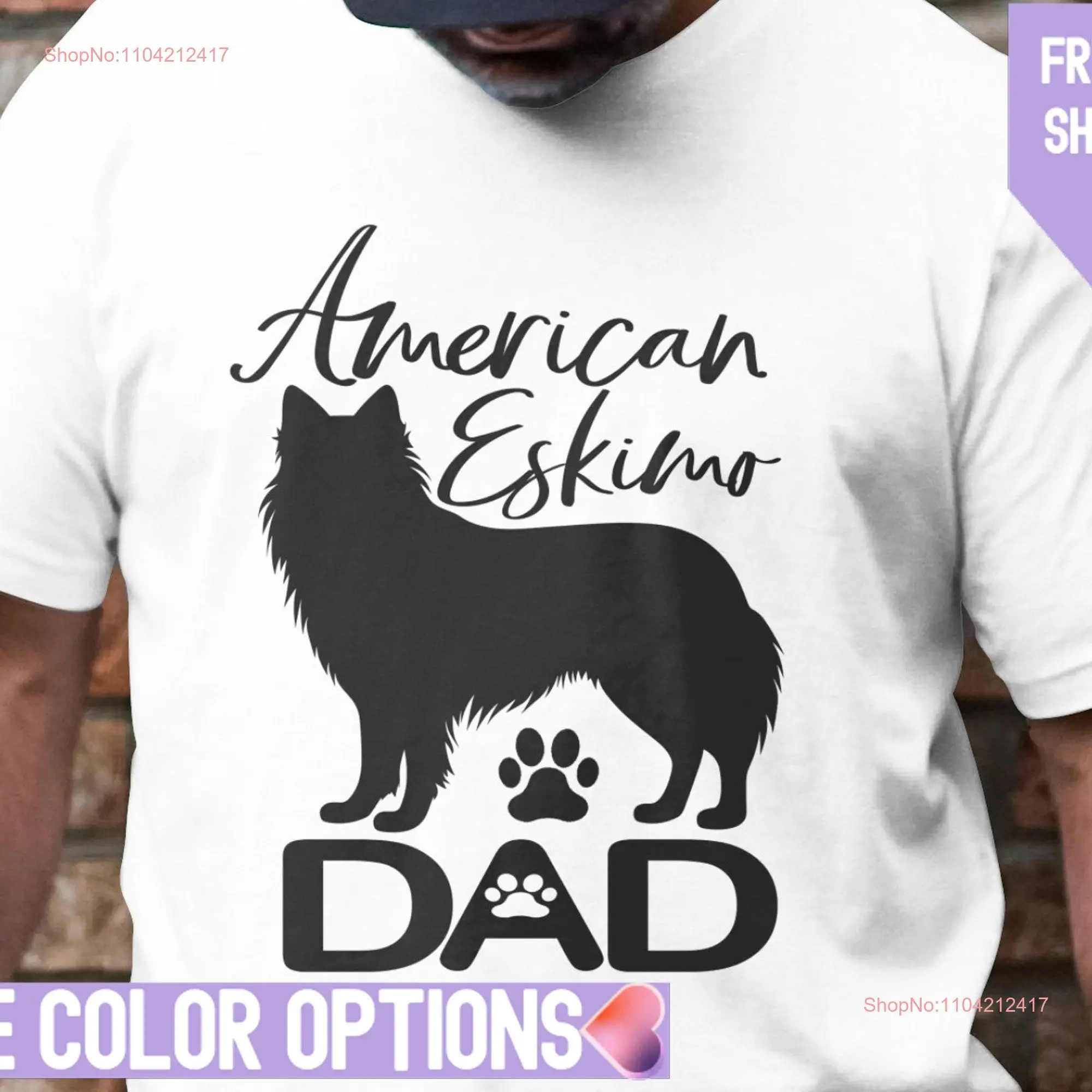 American Eskimo T Shirt for Dog Lover dad colorful christmas gift long or short sleeves