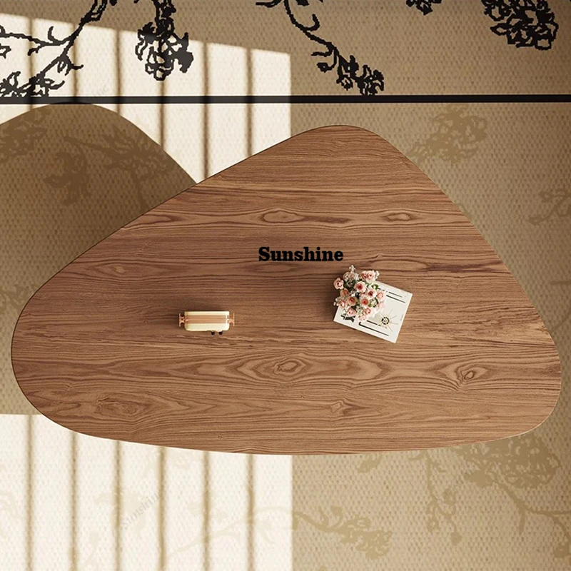 Glam European Coffee Table Triangle Design Modern Unique Coffee Table With Storage Wheels Table Basse Pour Salon Home Furniture