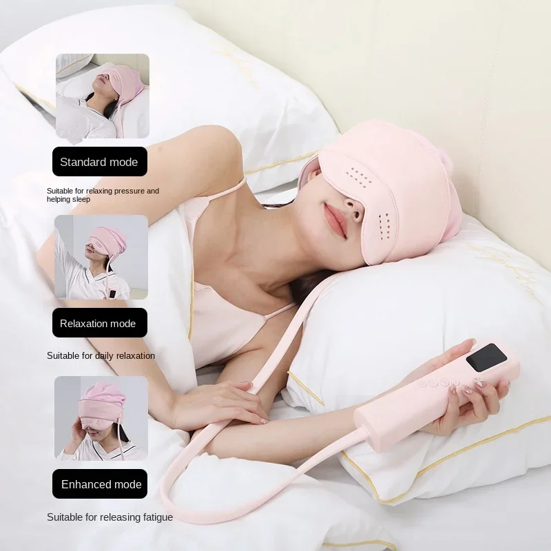 Migren baş masajı elektrik, hava basıncı masaj kask kafa göz entegre dekompresyon sıcak Compress s uyku yardım cihazı