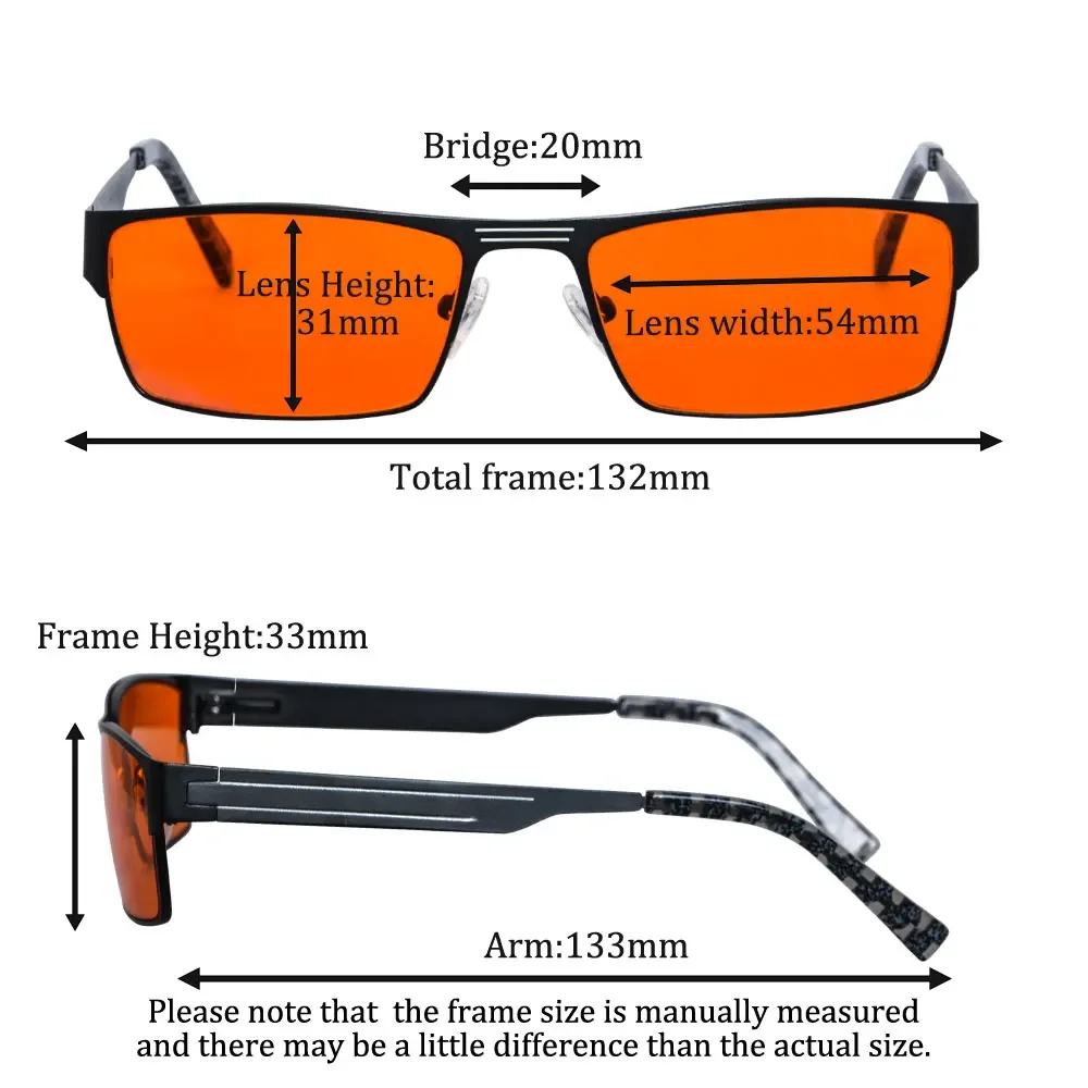 Men’s glasses blue light blocking glasses Orange clear lenses leopard computer glasses computer screen protection