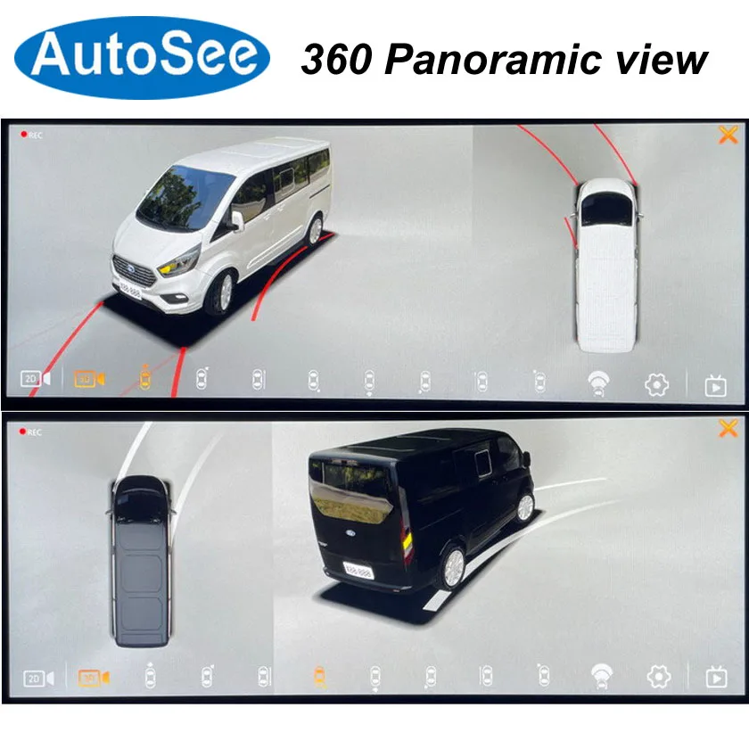 suit original OEM monitor 2023 for Ford Tourneo 360 camera birds eye 3D Panoramic view Front rear side Surround parking reverse