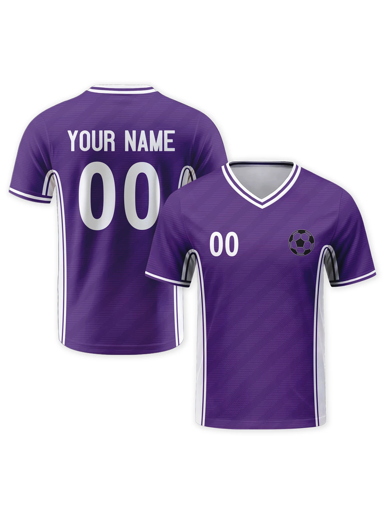 Personalized  Soccer Shirts with Logo Name Number Custom Football Team Shirt Purple Soccer Top Fan Gifts for Men Kids Women