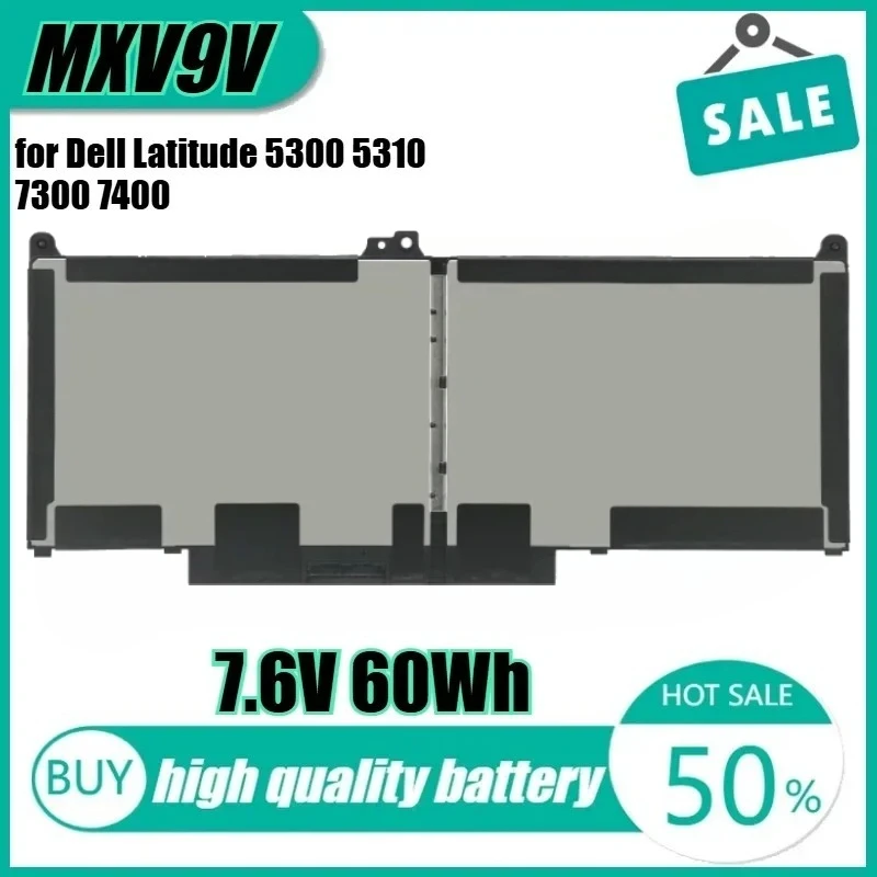 

New MXV9V 7.6V 60Wh High Quality Laptop Battery for Dell Latitude 5300 5310 7300 7400 5VC2M N2K62