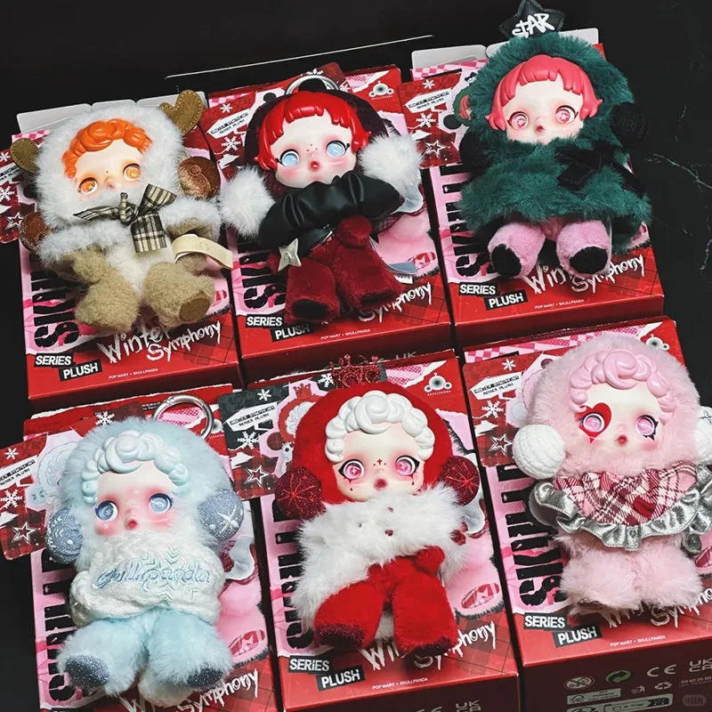 Skullpanda-caja ciega Original de la serie de música de invierno, colgante Sp Doll, adorno de escritorio, periférico de Navidad, regalo sorpresa exquisito