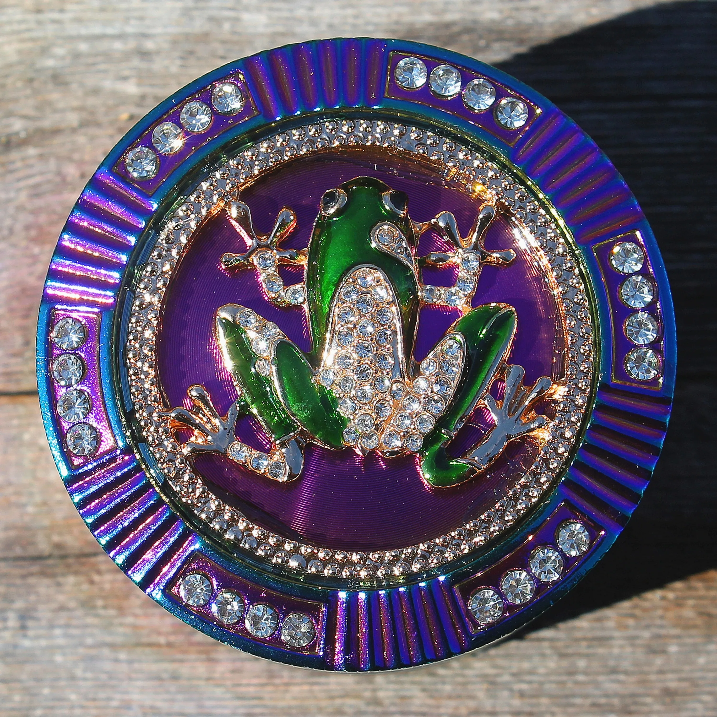 2.5 "64 مللي متر سبائك الزنك طاحونة الضفدع الجمجمة العنكبوت المغناطيسي الثقيلة كبيرة 4 قوس قزح حجر الراين الماس بلينغ طاحونة #6