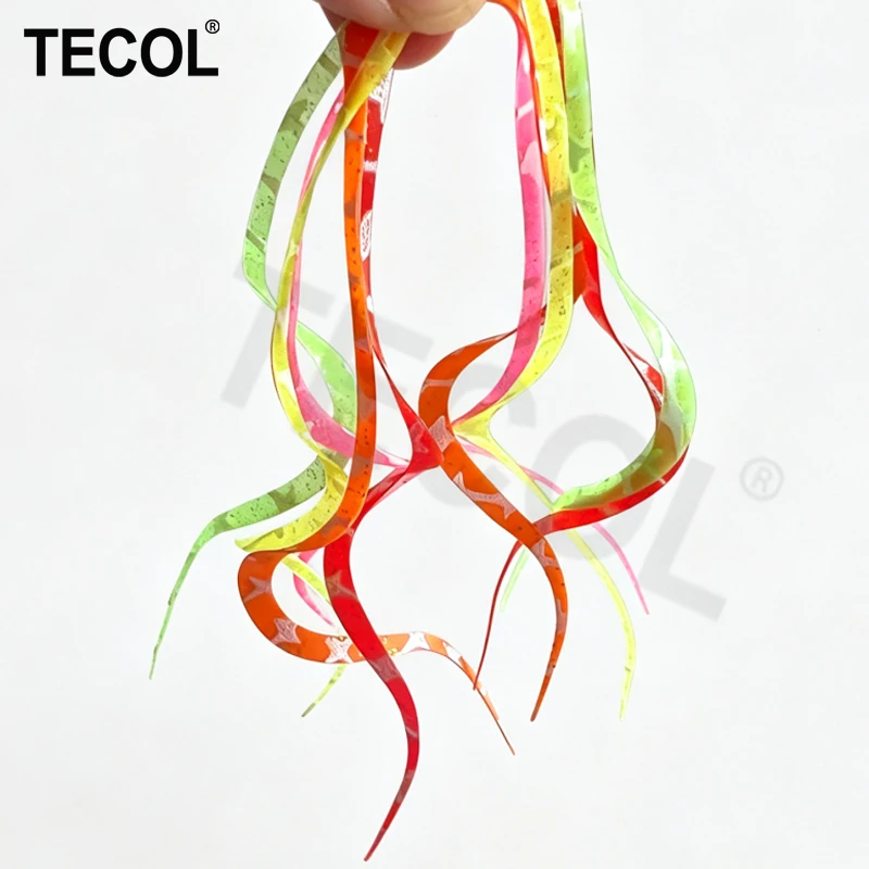 TECOL UV Heart Shape Tairaba Rubber Skirt Silicone Tassel DIY Octopus Squid Tenya Skirts Fly Tying Streamer For Madai Seabream view 6