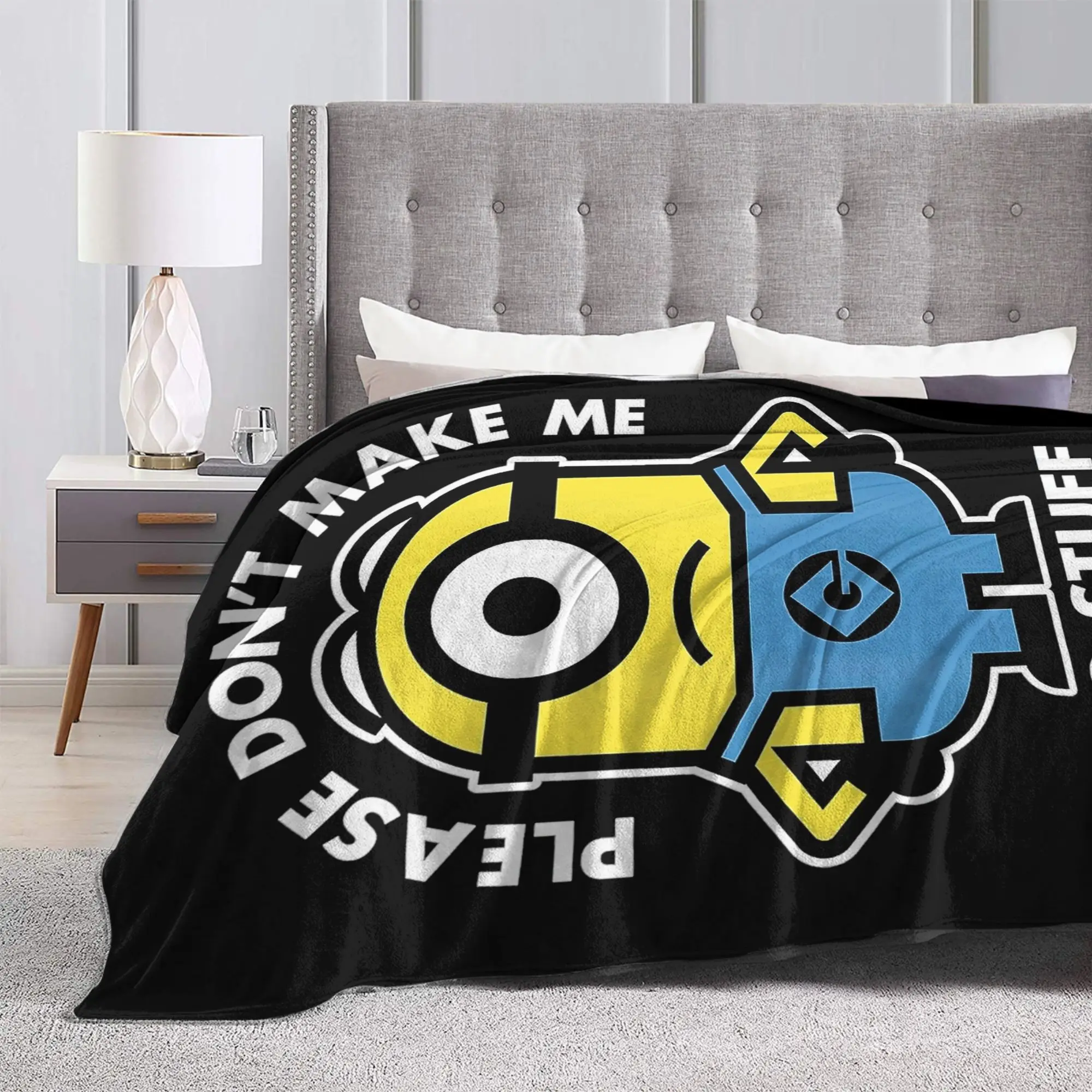 Cute Anime M-Miniones Blankets Flannel All Season M-Minions  Breathable Warm Throw Blanket for Bedding Outdoor Rug Piece