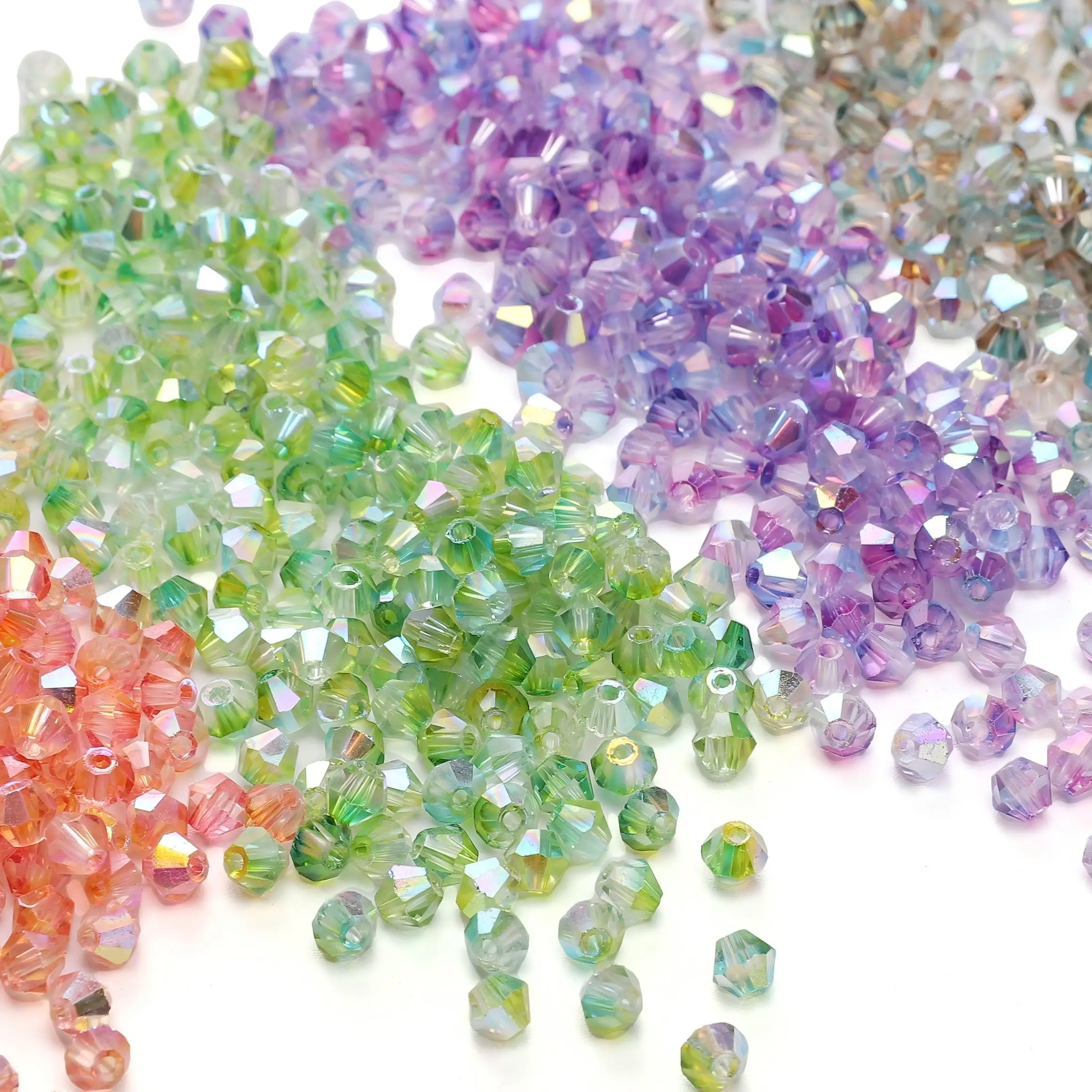 Perles de cristal facettées de 4 mm, 120/250 pièces, perles de verre en vrac, fabrication de bijoux, bracelet fait main, collier, boucles d'oreilles, fournitures d'artisanat